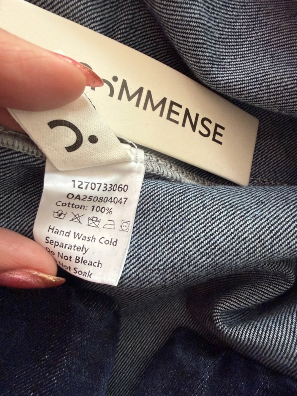 Commense Cross-Over High-Waist Denim Wide-Leg Jeans - Picture 14 of 14